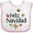 thumbnail image 3 of Inktastic Feliz Navidad with Red and Green Snowflakes Boys or Girls Baby Bib, 3 of 4