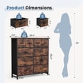 thumbnail image 5 of CONCETTA 10-Drawer Fabric Dresser, Large Storage Tower for Bedroom, Closet, Living Room, Rustic Brown, 5 of 8