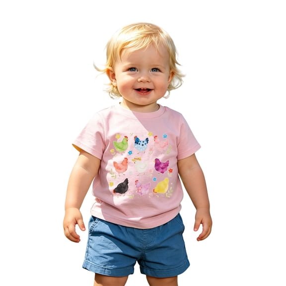 Toddler Girls Summer T Shirts Tops Fruit Print Kids Short Sleeve Crew Neck Top Basic Tees Size 3-4T