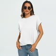 thumbnail image 7 of SUNBS Women's Oversized Tops Business Casual Short Sleeve T-Shirt Summer Blouses, 7 of 7