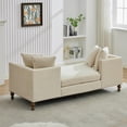 thumbnail image 6 of 75" Chenille Comfy Deep Seat Loveseat, Sofa Loveseat with Nailhead Trim, Love Seat Sofa with Pillows for Living Room and Guestroom, Beige, 6 of 9