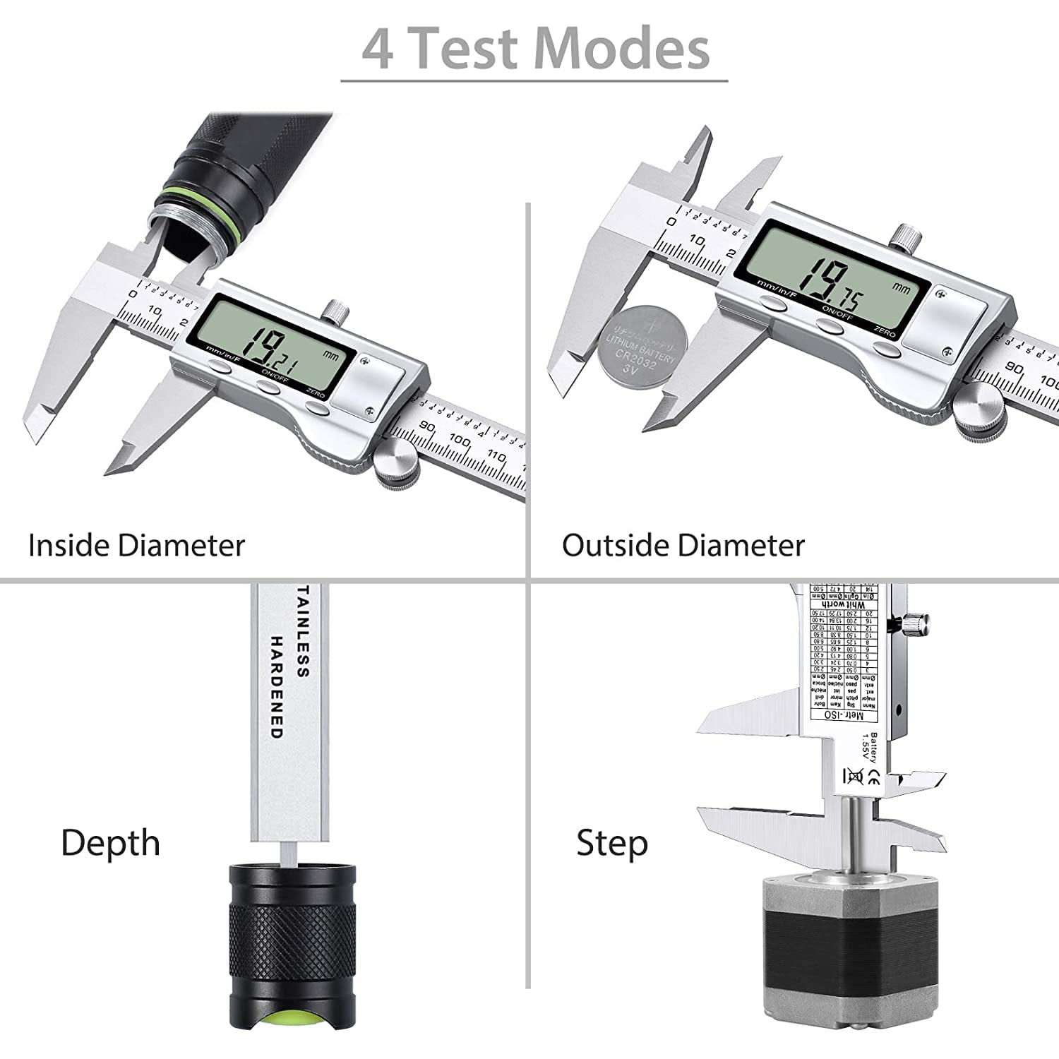 Proster 6" Digital Vernier Caliper with 32 Feeler Gauges- Inch/Metric/Fraction Conversion, Stainless Steel, LCD Screen - for Inner/Outer Diameter, Depth, Width Measurement (150mm)