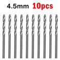 thumbnail image 4 of Scienceny 10 piezas de acero de alta velocidad Trill Bit Hierro Tapper Vástago Taladro resistente al desgaste, Taladro de sierra de 4,8 mm Herramientas manuales y eléctricas 4.5 mm Scienceny TO1555-10B, 4 of 6