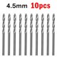 thumbnail image 4 of Scienceny 10 piezas de acero de alta velocidad Trill Bit Hierro Tapper Vástago Taladro resistente al desgaste, Taladro de sierra de 4,8 mm Herramientas manuales y eléctricas 4.5 mm Scienceny TO1555-10B, 4 of 6