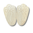 thumbnail image 2 of Unfinished Wood Etched Bunny Feet Shape | Paint By Line Crafts 10" / 1/4", 2 of 2