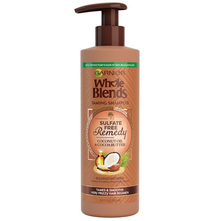 Garnier Whole Blends Sulfate Free Remedy Coconut Oil Shampoo for Very Frizzy Hair, 12 fl. oz.