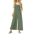 thumbnail image 2 of UAMVSH Jumpsuits for Women Summer Casual Sleeveless Long Rompers with Pockets Trendy Spaghetti Strap Side Slit Baggy Wide Leg Overalls Clothes, 2 of 5