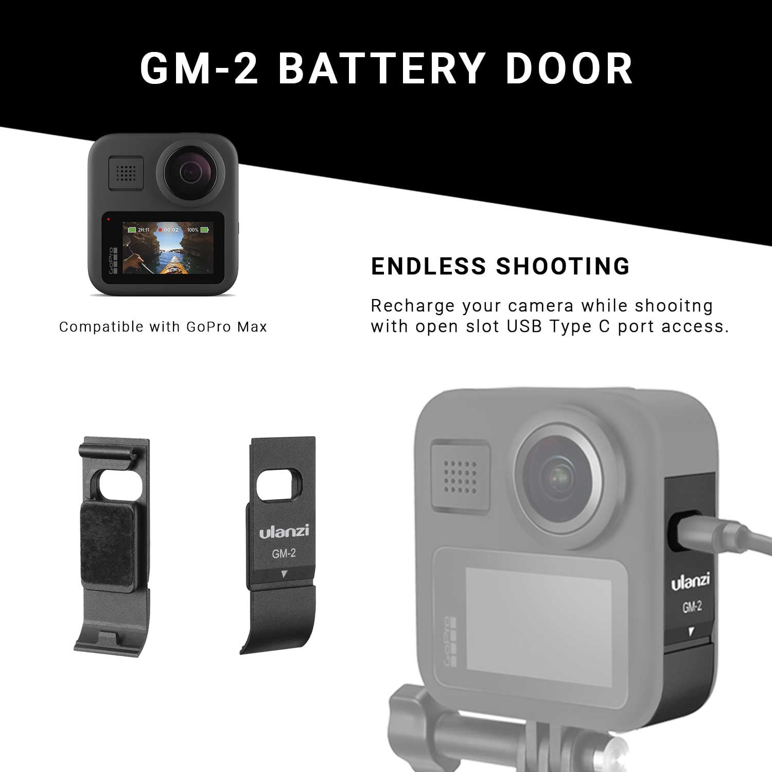 Ulanzi Gm 2 Battery Door For Gopro Max 360 Camera With Open Charging Port Walmart Com Ulanzi Gm 2 Battery Door For Gopro Max 360 Camera With Open Charging Port Walmart Com