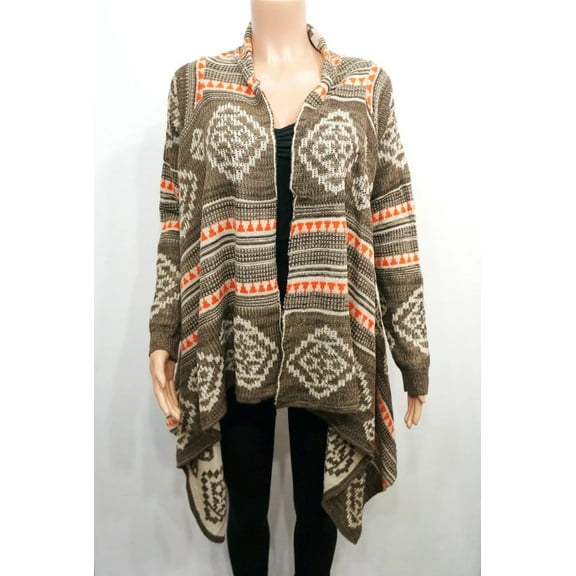 Eyeshadow Mud Pie Fire Handkerchief-Hem Sweater Cardigan Women's Small