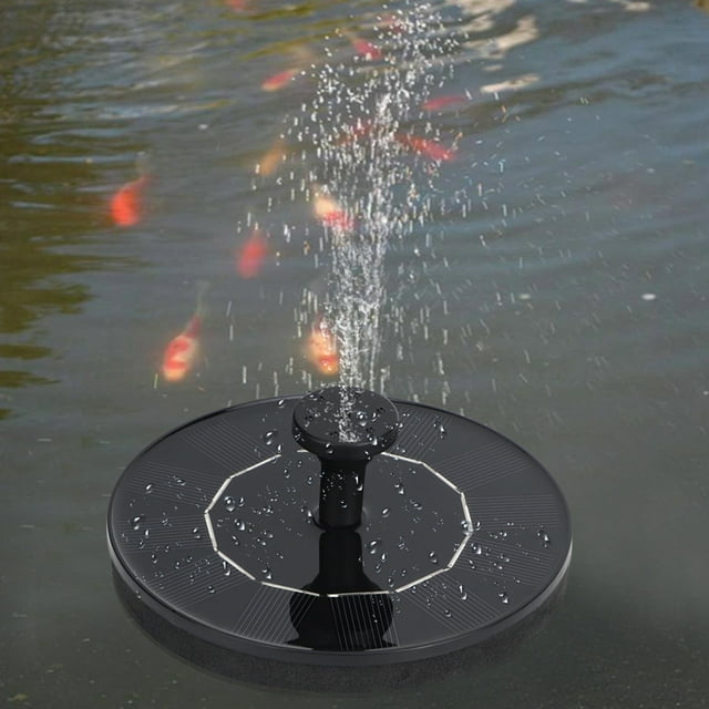 Solar Fountain, Solar Powered Multiple Fountain Heads for Different Water Patterns Bird Bath Water Pump, for Rockery Waterscape Garden Decoration