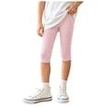 thumbnail image 2 of JFOPQVSM 3 Pack Cotton Cropped Leggings for Girls 3/4 Pants Basic Girls Capri Leggings (3-12Y), 2 of 7