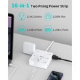 thumbnail image 3 of Regleta de alimentación HOPOW de 2 a 3 clavijas con 12 AC y 4 USB (2 USB-C), 3 of 7