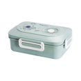 thumbnail image 3 of Hvmvliv Lunch Box,Partition Bento Box,Microwave Safe,Sealed Leak-Proof for Office Workers,3 Compartments,Includes Fork and Spoon,Size:8.07X5.51X2.68in Green, 3 of 4