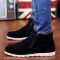 thumbnail image 2 of asddcavvf Fashion Winter Men Snow Boots Round Toe Flat Bottom Non Slip Waterproof Side Zipper Suede, 2 of 9