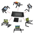 thumbnail image 2 of Laptop Table Stand Adjustable Riser Portable with Mouse Pad Fully Ergonomic Mount Ultrabook MacBook Gaming Notebook Lightweight Aluminum Black Bed Tray Desk Book Fans Up to 17 inch, 2 of 6