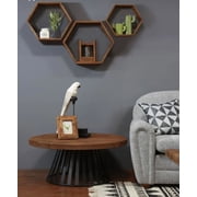 wooden shelf, wall shelf, multi-purpose frame, home decor, triple honeycomb pattern shelf