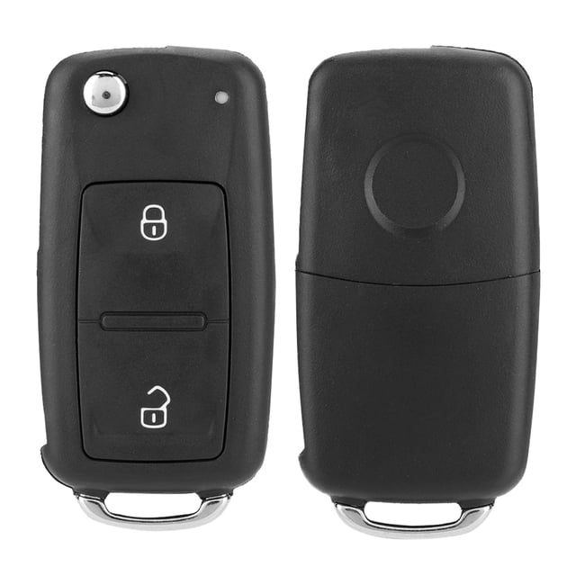 Key Fob Case, 2 Button Key Fob Cover Abrasion Resistant Folding Stable Lightweight Black For Car Accessory