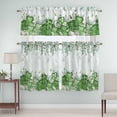 thumbnail image 4 of Kitchen Tier and Valance Curtains Set,Shamrock St. Patrick''s Day 3 Piece Rod Pocket Curtain Valances Short Drapes Gradient Green Eucalyptus Window Tiers for Bedroom Bathroom Decor, 4 of 8