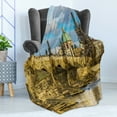 thumbnail image 4 of Landscape Soft Flannel Fleece Blanket, Prague Charles Bridge Castle European Famous Touristic Place Landmark Cityscape, Cozy Plush for Indoor and Outdoor Use, 50" x 60", Multicolor, by Ambesonne, 4 of 5