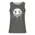 thumbnail image 4 of Camiseta sin mangas de cuello redondo para hombre, con estampado de Halloween, cuello redondo, estilo informal, deportiva, para hombre, 4 of 5