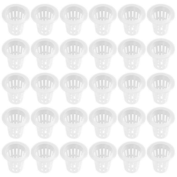 EeaseMX OUNONA - 50 macetas de malla ranurada para cultivo sin suelo, para hortalizas, hidroponía, acuaponía y orquídeas translúcidas.