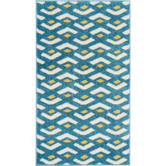 Nourison Harper DS300 Blue Area Rug 2'2" x 3'9"