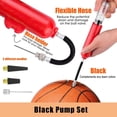 thumbnail image 3 of Bomba para Inflar Balones, de Pelota, Mano Portátil, Inflador Manual con 4 Agujas Repuesto y Adaptador, Fútbol, Baloncesto, Pilates, Voleibol, Balonmano, Globo (Negro) Negro, 3 of 7