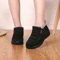 thumbnail image 3 of Dakaela Womens Snow Boots Winter Warm Fleece Lined Ankle Booties Waterproof Outdoor Slip on Shoes with Arch Support Black 9, 3 of 8
