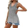 thumbnail image 3 of Uaswgudfs Women's Summer V-Neck Tank Top with Decorative Graphic Detailing - Asymmetrical Hemline and Lightweight Breathable Fabric for Effortless Casual Style, 3 of 7