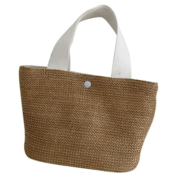 Jierger Women 𝑺𝒕𝒓𝒂𝒘 Woven Seaside Beach Vacation Handmade Weaving Shoulder Handbag for Women Shoulder Purses and Handbags for Men Women Outdoor Travel