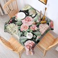 thumbnail image 2 of Pioneer Flower Floral Print Pattern Square Tablecloth,Waterproof Square Table Cover,Wipeable Spillproof Washable Table Cover for Home Kitchen Party Decor 42"X42"(107x107cm), 2 of 6