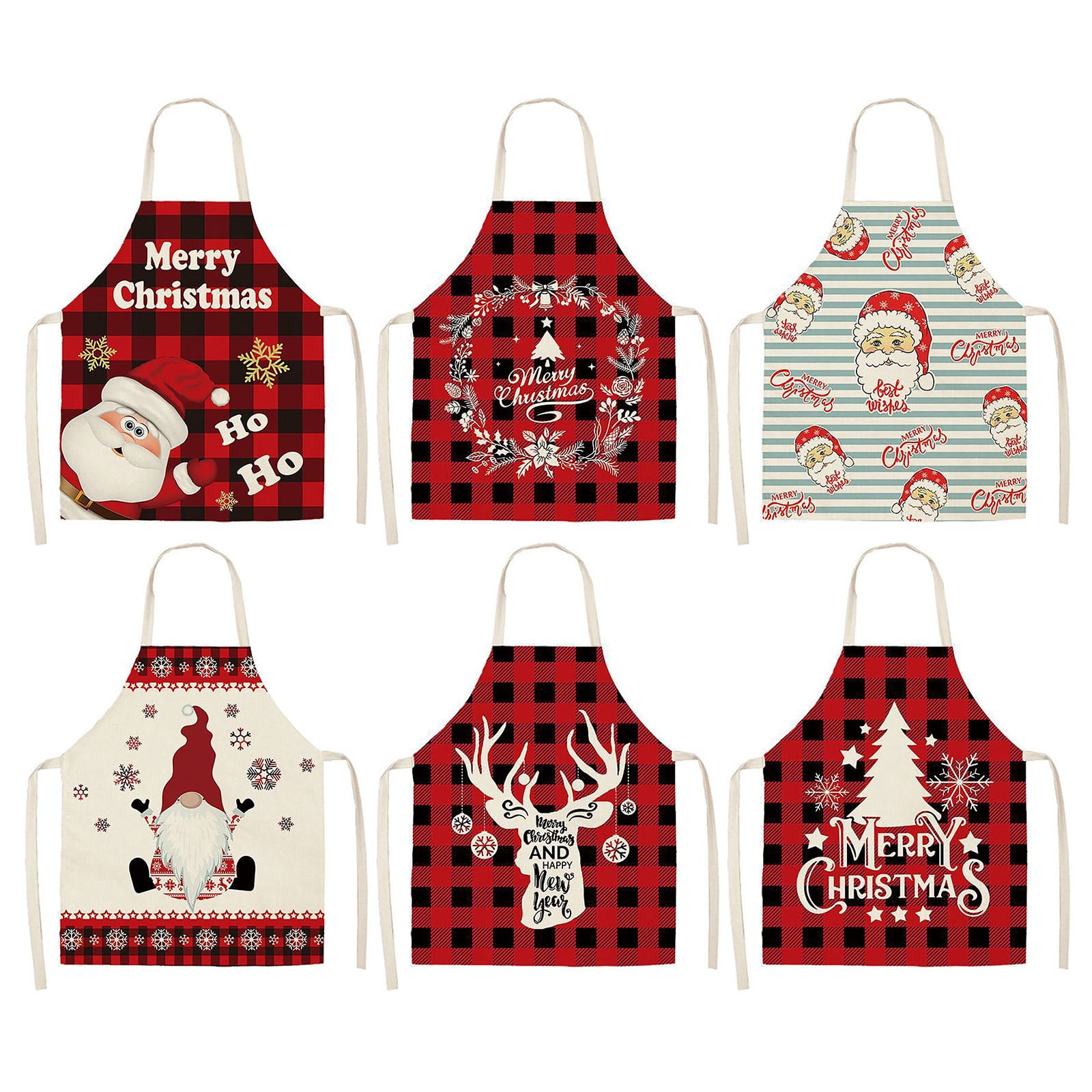 2024 Kitchen Essentials Christmas Kitchen Cooking Aprons Plaid Aprons ...