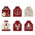 thumbnail image 3 of Clearance! Christmas Kitchen Cooking Aprons Plaid Aprons Adjustable Buffalo Plaid Baking Apron D, 3 of 7