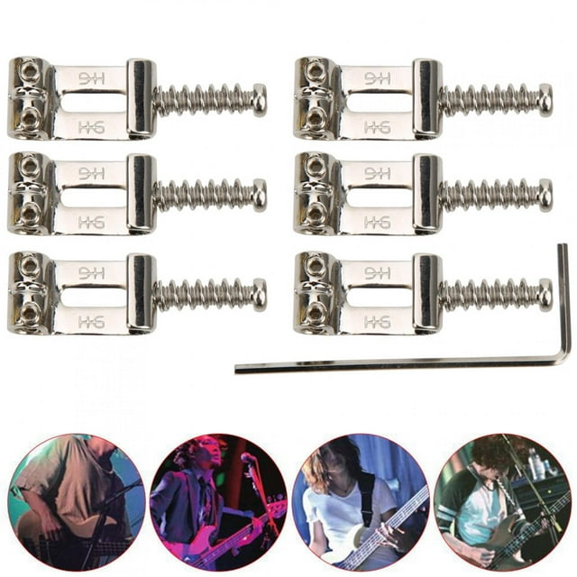 Sillas de guitarra eléctrica GAQ06, 6 uds., silla de aleación de cobre y Zinc con rodillo, piezas de guitarra eléctrica