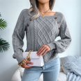 thumbnail image 5 of Women'S Casual Knitted Pullover Sweaters Long Sleeve Crew Neck Jumper Tops Gray L, 5 of 10