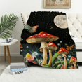thumbnail image 4 of FCXZI Lightweight Flannel Blanket, Mushrooms Butterflies Full Moon, Soft Warm 50*60in, 4 of 7