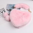 thumbnail image 5 of Bolso de peluche para mujer, bolso de mano con forma de corazón, bolso de amor, bolso cruzado de un solo hombro, bolso de piel, bolso de invierno para mujer, 5 of 5