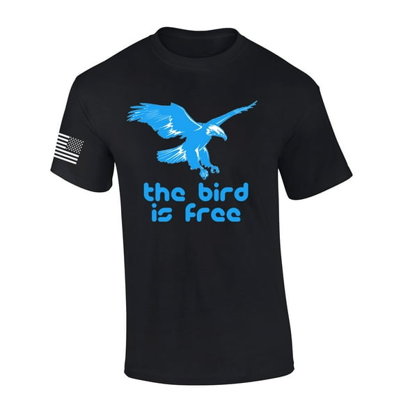 Freedom of Speech The Bird Is Free Elon Mens Short Sleeve T-shirt Graphic Tee-Black-large