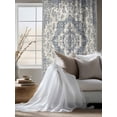 thumbnail image 4 of Sheer Curtains 63 Inch Length, Beige Blue Boho Semi Sheer Curtains Light Filtering Window Treatment, Medieval Vintage Ethnic Floral Abstract Privacy Voile Drapes for Living Room Bedroom 52x63 Inch, 4 of 7