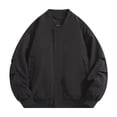 thumbnail image 2 of Mens Bomber Jacket Lightweight Thin Windbreaker Jackets Casual Summer Coats with Zipper Pockets Black XXL, 2 of 7