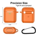 thumbnail image 4 of AirPods Case, Full Protective Silicone AirPods Accessories Cover Compatible with AirPods 1&2 Wireless and Wired Charging Case(Front LED Visible),Bright Orange, 4 of 7