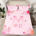 thumbnail image 2 of Castle Fairy Monogrammed Letter 3pcs Twin Sheet Sets,Dreamy Princess Twin Fitted Sheet,Flower Butterfly Breathable Flat Sheet,Microfiber Pink Bow Bedroom Decor, 2 of 7