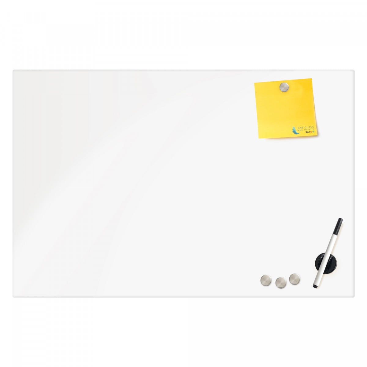 Photo 1 of Floating Magnetic Eraser Glass Board 24 X 36 Inches Eased Corners - White Low Iron Glass