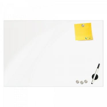 Floating Magnetic Eraser Glass Board 24" X 36" Inches Eased Corners - White Low Iron Glass