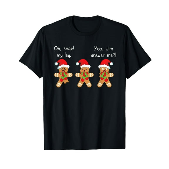 Gingerbread Man Shirt Funny Cute Christmas Oh Snap T-Shirt,Women's short-sleeved T-shirt to celebrate the coming of Christmas