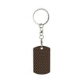 thumbnail image 2 of Uemuo Brown Moroccan Trellis Pattern Rectangular Metal Keychain - Durable, Stylish, and Personalized Key Ring for Men and Women,Engraved Keychain,Gift Slim Sturdy Keychain, 2 of 7