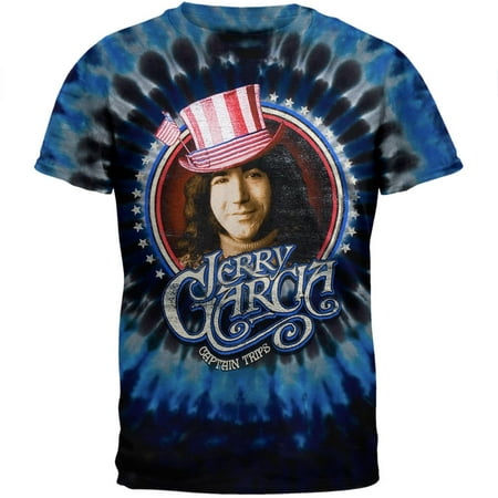Jerry Garcia - Captain Trips Blue Tie Dye T-Shirt