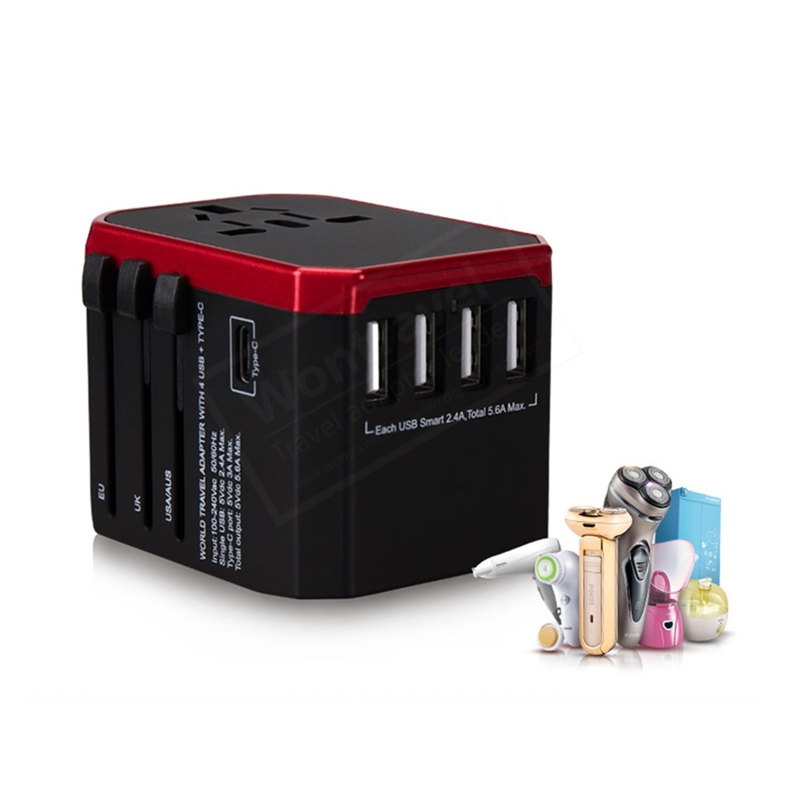 Travel Smart Adapter International Adaptor Wall USB Type C Charger AC Power