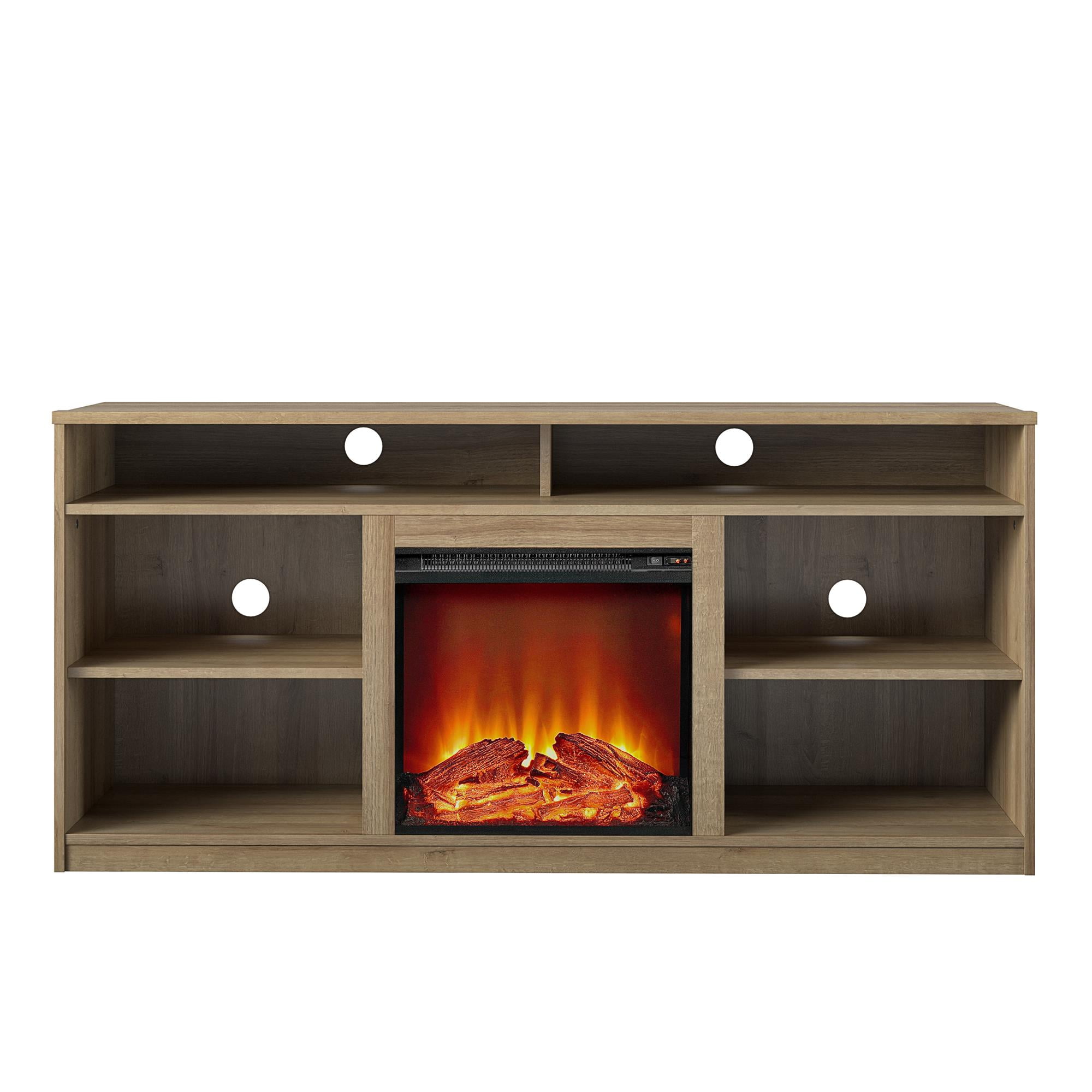 Mainstays Fireplace TV Stand for TVs up to 65" 8620335WCOM Black Oak for sale online 