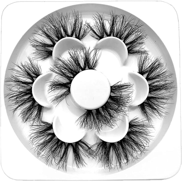 Pestañas postizas Pestañas hechas a mano 25 mm 8D Volumen esponjoso Pestañas postizas largas y tenues dramáticas Pestañas postizas suaves y reutilizables Paquete de 4 pares